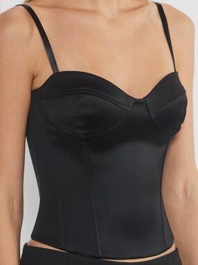 Aritzia Satin Bustier Corset Top - Black